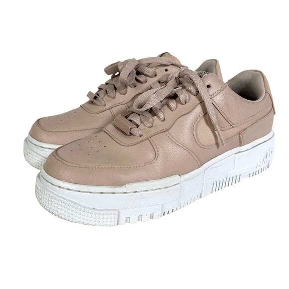 Nike Air Force 1 'Pixel Particle Beige (Beige / Blush Pink) Size 6 - Picture 2 of 12